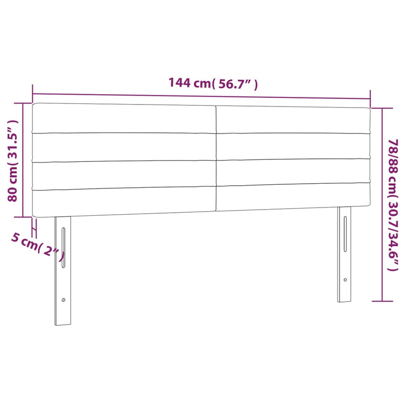 vidaXL 2 db sötétszürke bársony fejtámla 72 x 5 x 78/88 cm