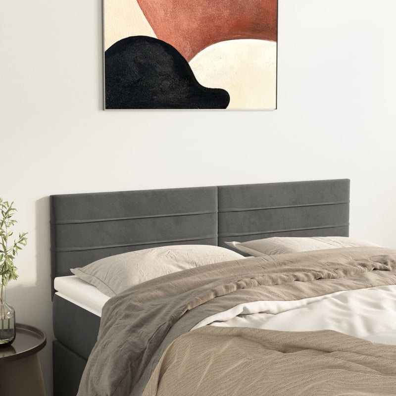 vidaXL 2 db sötétszürke bársony fejtámla 72 x 5 x 78/88 cm