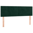 vidaXL sötétzöld bársony fejtámla 144x5x78/88 cm