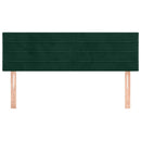 vidaXL sötétzöld bársony fejtámla 144x5x78/88 cm
