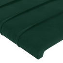 vidaXL sötétzöld bársony fejtámla 144x5x78/88 cm