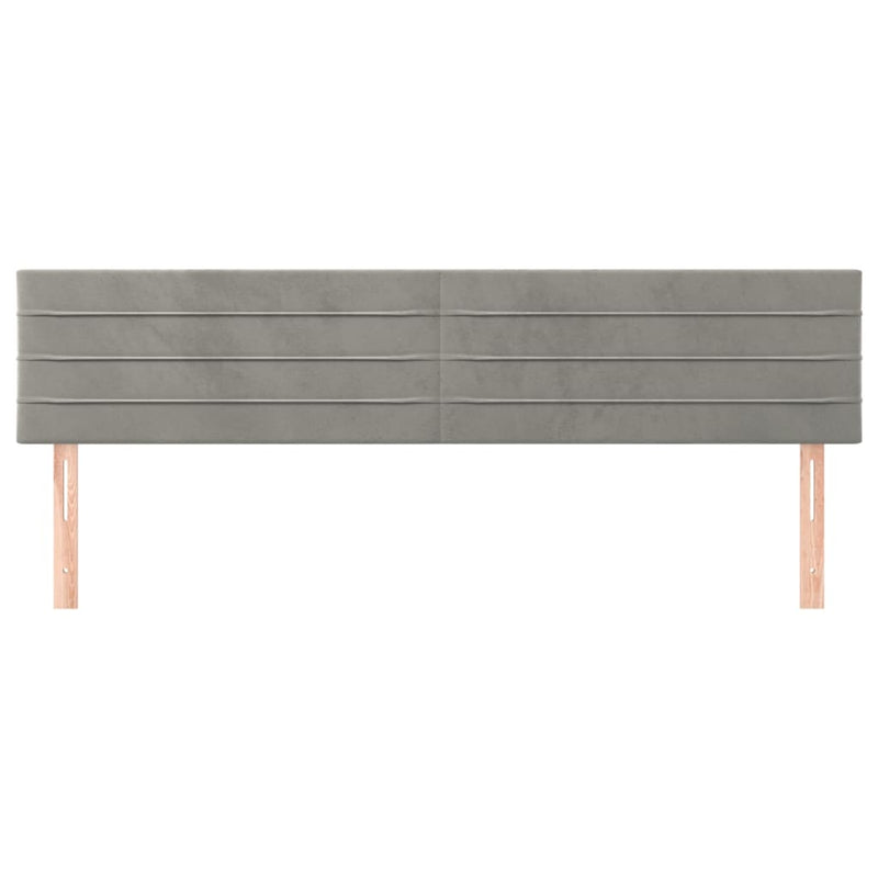 vidaXL 2 db világosszürke bársony fejtámla 80 x 5 x 78/88 cm
