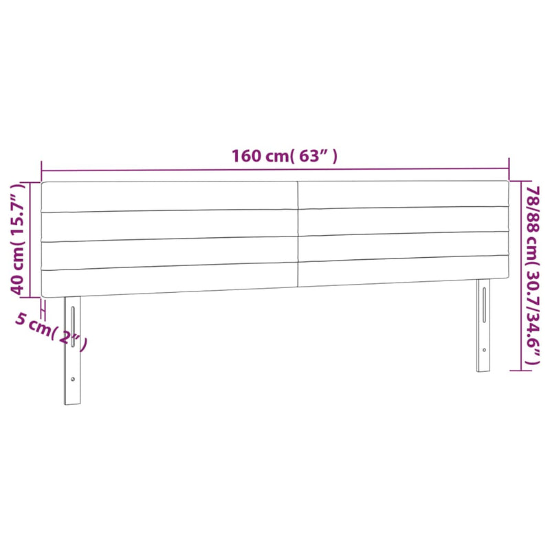 vidaXL 2 db világosszürke bársony fejtámla 80 x 5 x 78/88 cm