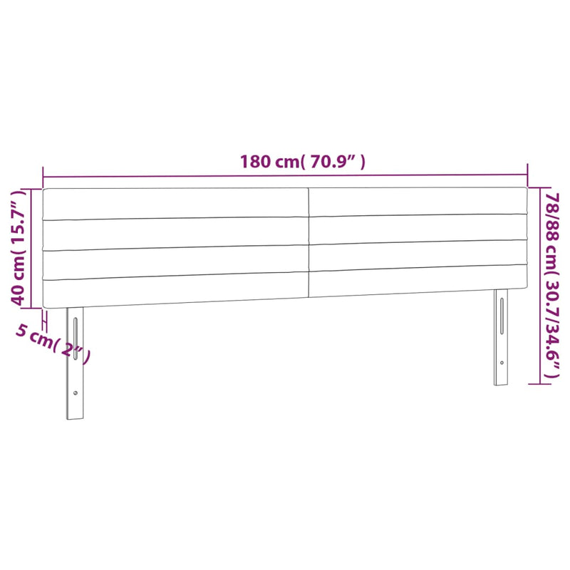 vidaXL 2 db sötétbarna szövet fejtámla 90x5x78/88 cm