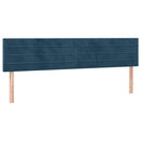 vidaXL sötétkék bársony fejtámla 180x5x78/88 cm