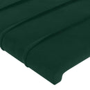 vidaXL sötétzöld bársony fejtámla 200 x 5 x 78/88 cm