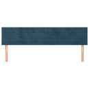 vidaXL sötétkék bársony fejtámla 200 x 5 x 78/88 cm