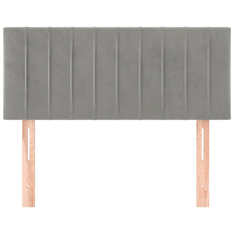 vidaXL világosszürke bársony fejtámla 90x5x78/88 cm