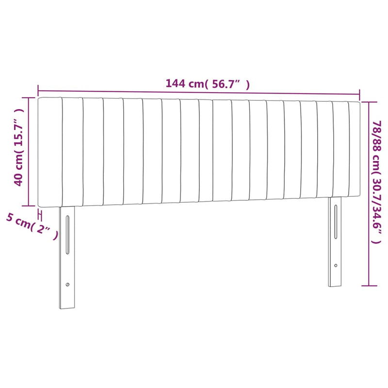 vidaXL 2 db krémszínű szövet fejtámla 72 x 5 x 78/88 cm