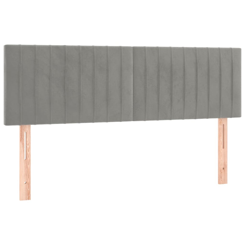 vidaXL 2 db világosszürke bársony fejtámla 72 x 5 x 78/88 cm