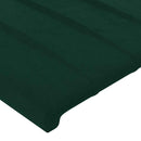 vidaXL sötétzöld bársony fejtámla 144x5x78/88 cm