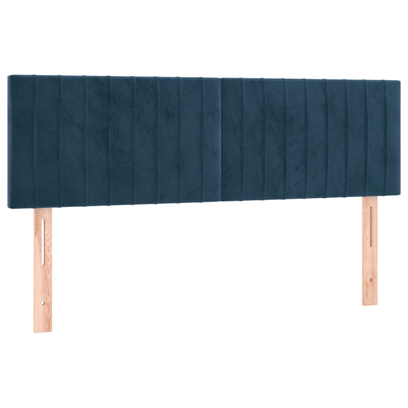 vidaXL 2 db sötétkék bársony fejtámla 72 x 5 x 78/88 cm