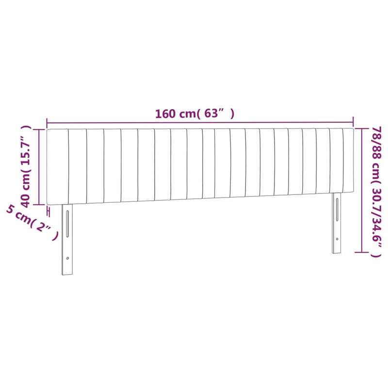 vidaXL 2 db fekete szövet fejtámla 80 x 5 x 78/88 cm