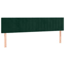 vidaXL sötétzöld bársony fejtámla 160 x 5 x 78/88 cm