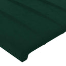 vidaXL sötétzöld bársony fejtámla 160 x 5 x 78/88 cm