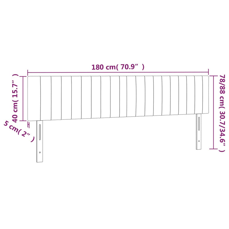 vidaXL 2 db sötétszürke szövet fejtámla 90x5x78/88 cm