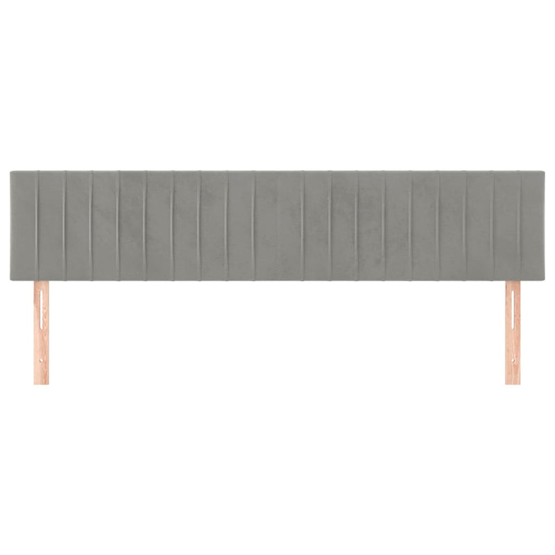 vidaXL 2 db világosszürke bársony fejtámla 90x5x78/88 cm