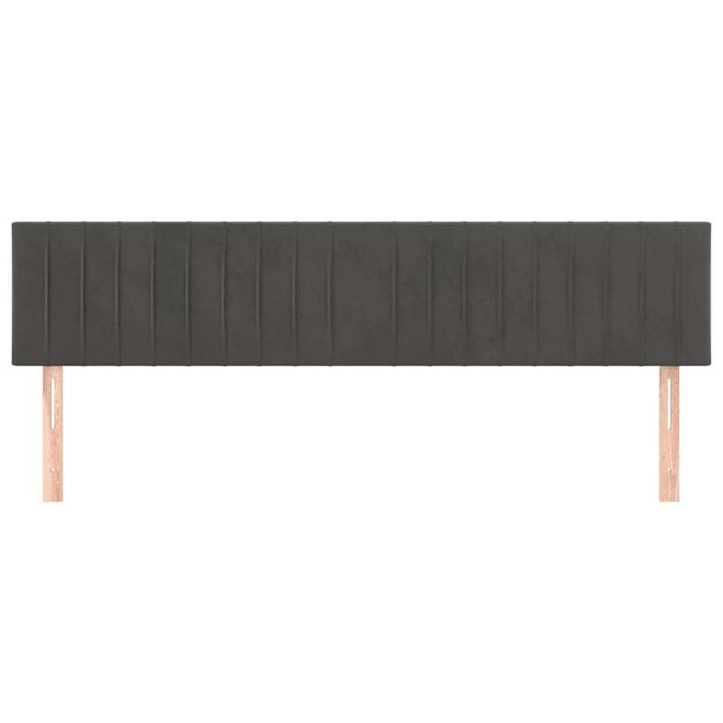 vidaXL 2 db sötétszürke bársony fejtámla 90x5x78/88 cm