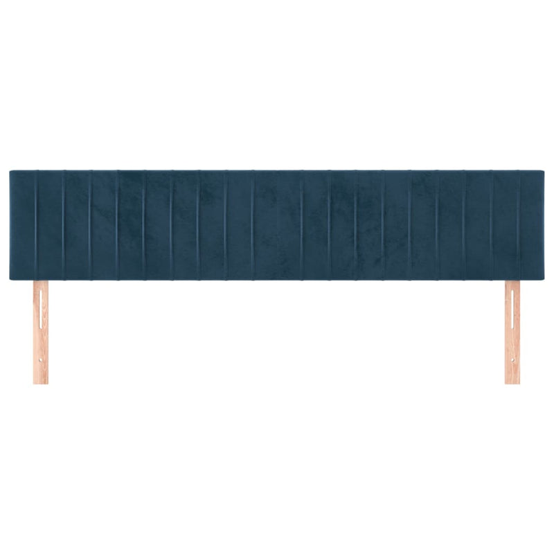 vidaXL 2 db sötétkék bársony fejtámla 90x5x78/88 cm