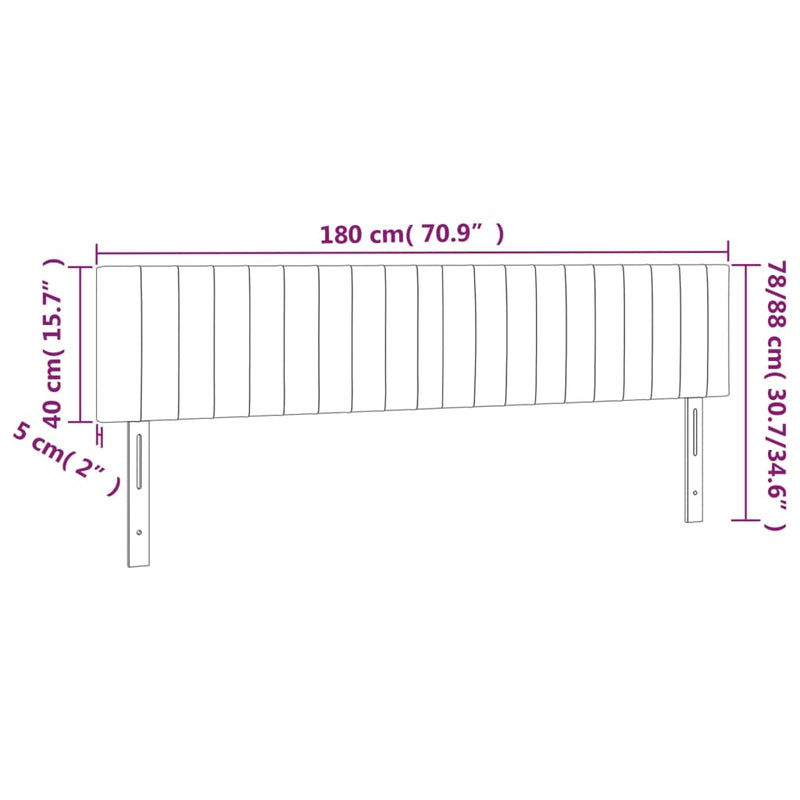 vidaXL 2 db sötétkék bársony fejtámla 90x5x78/88 cm
