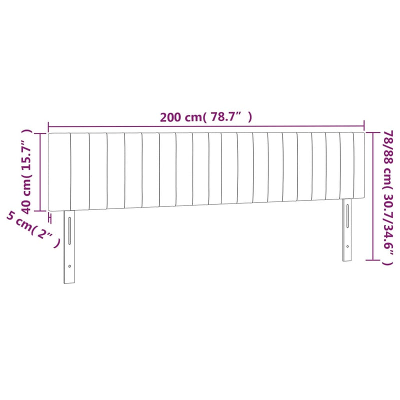 vidaXL 2 db krémszínű szövet fejtámla 100x5x78/88 cm