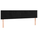 vidaXL fekete bársony fejtámla 200 x 5 x 78/88 cm