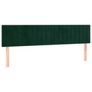 vidaXL sötétzöld bársony fejtámla 200 x 5 x 78/88 cm