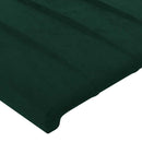vidaXL sötétzöld bársony fejtámla 200 x 5 x 78/88 cm