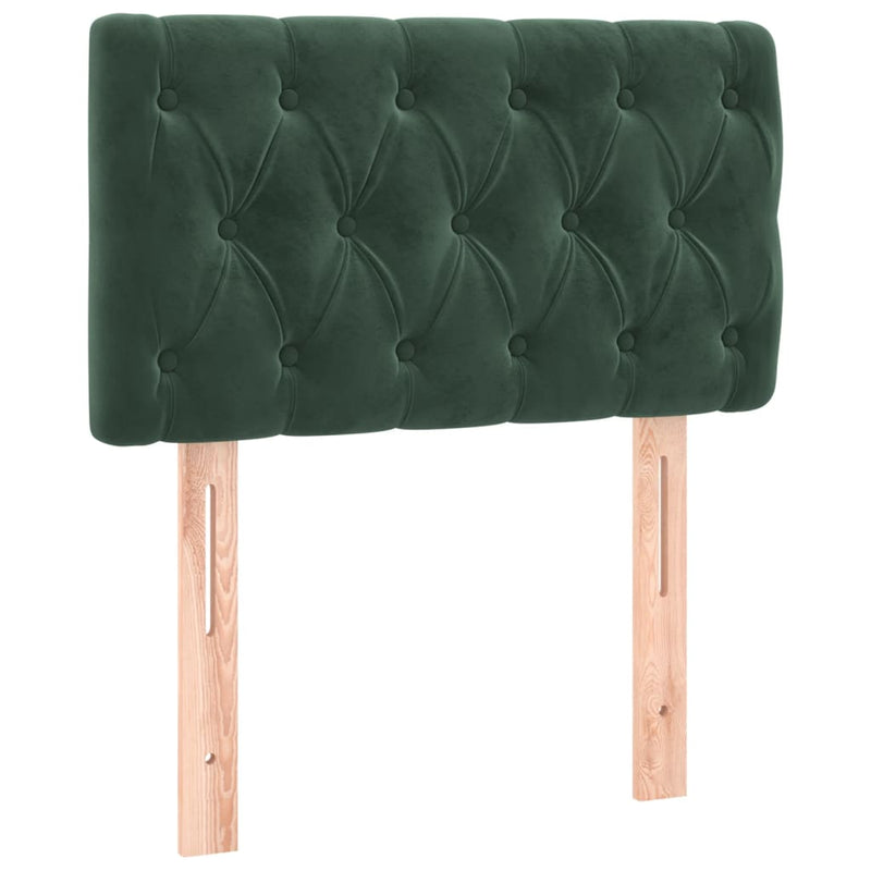 vidaXL sötétzöld bársony fejtámla 80x7x78/88 cm