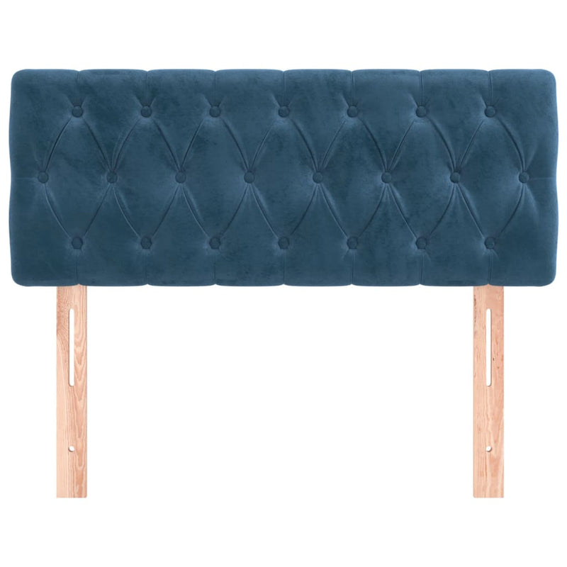 vidaXL sötétkék bársony fejtámla 90x7x78/88 cm