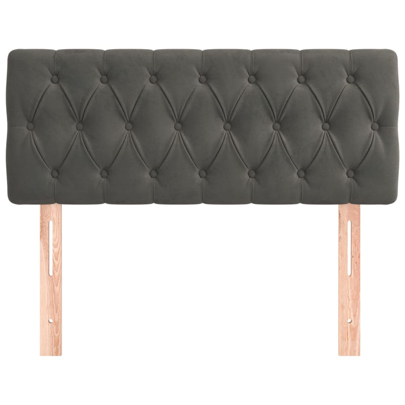 vidaXL sötétszürke bársony fejtámla 100x7x78/88 cm