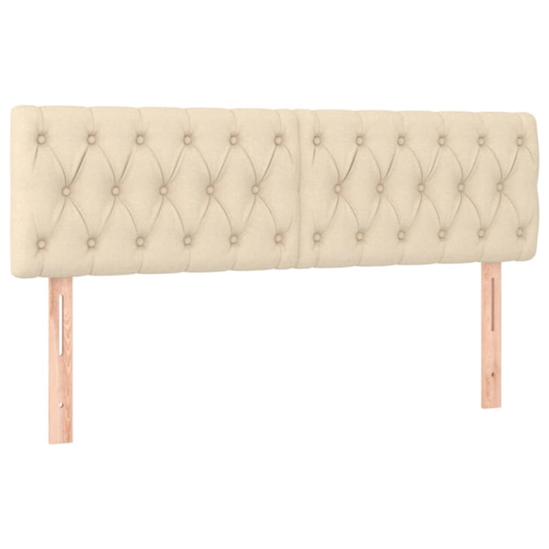 vidaXL 2 db krémszínű szövet fejtámla 72 x 7 x 78/88 cm