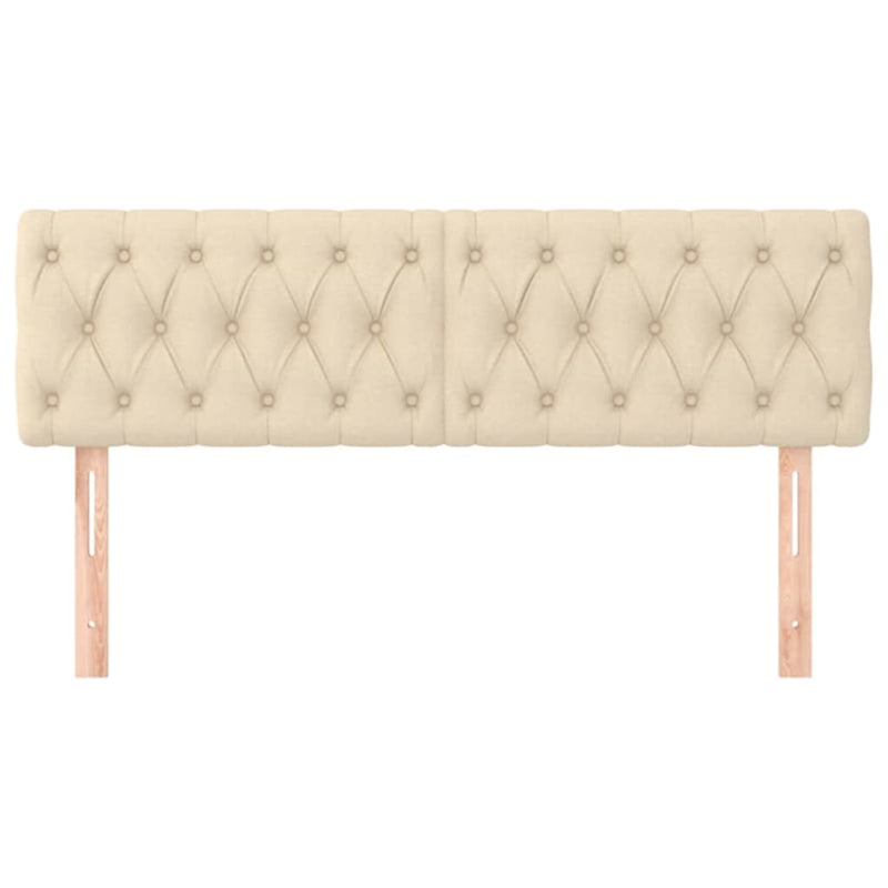 vidaXL 2 db krémszínű szövet fejtámla 72 x 7 x 78/88 cm