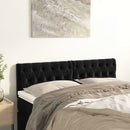vidaXL fekete bársony fejtámla 144x7x78/88 cm