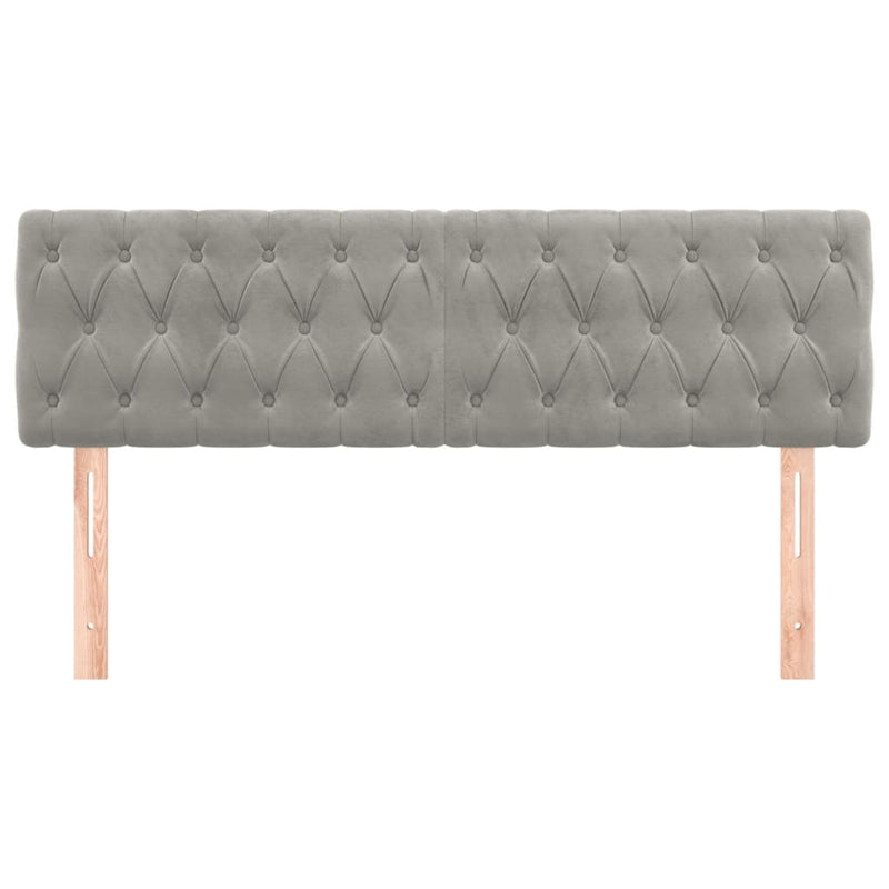 vidaXL 2 db világosszürke bársony fejtámla 80x7x78/88 cm