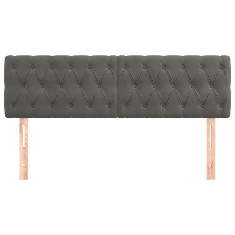 vidaXL 2 db sötétszürke bársony fejtámla 80x7x78/88 cm