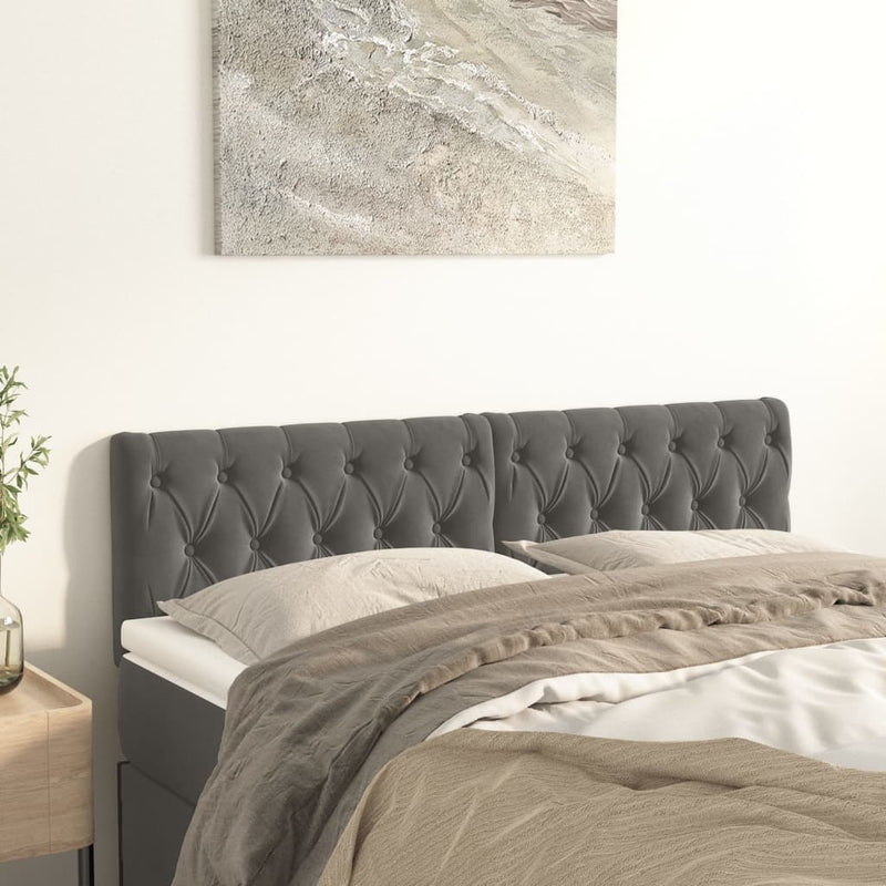 vidaXL 2 db sötétszürke bársony fejtámla 80x7x78/88 cm