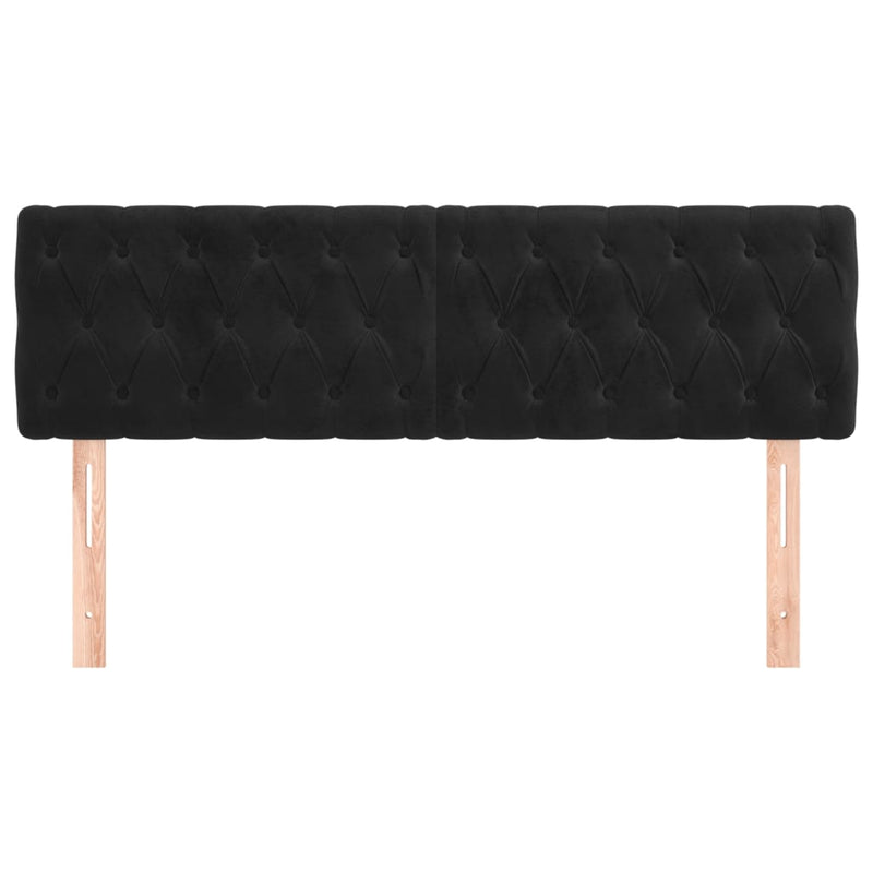 vidaXL 2 db fekete bársony fejtámla 80x7x78/88 cm