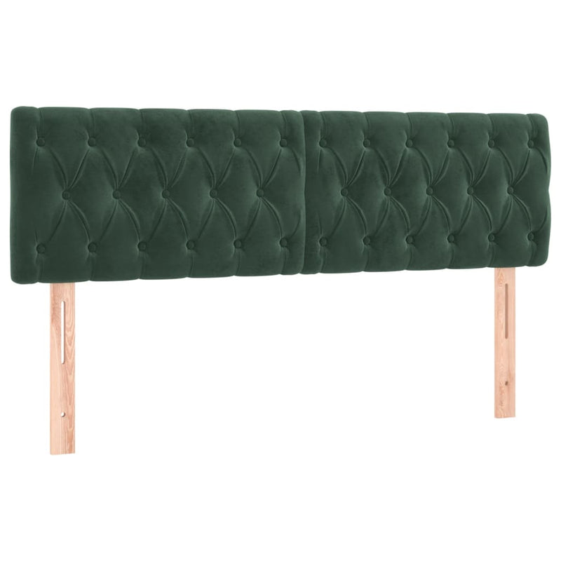 vidaXL 2 db sötétzöld bársony fejtámla 80x7x78/88 cm