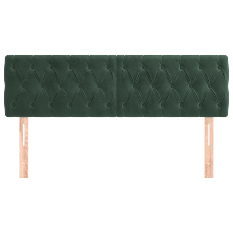 vidaXL 2 db sötétzöld bársony fejtámla 80x7x78/88 cm