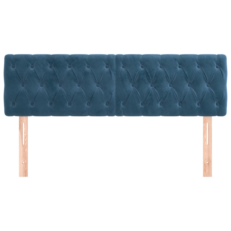 vidaXL 2 db sötétkék bársony fejtámla 80x7x78/88 cm
