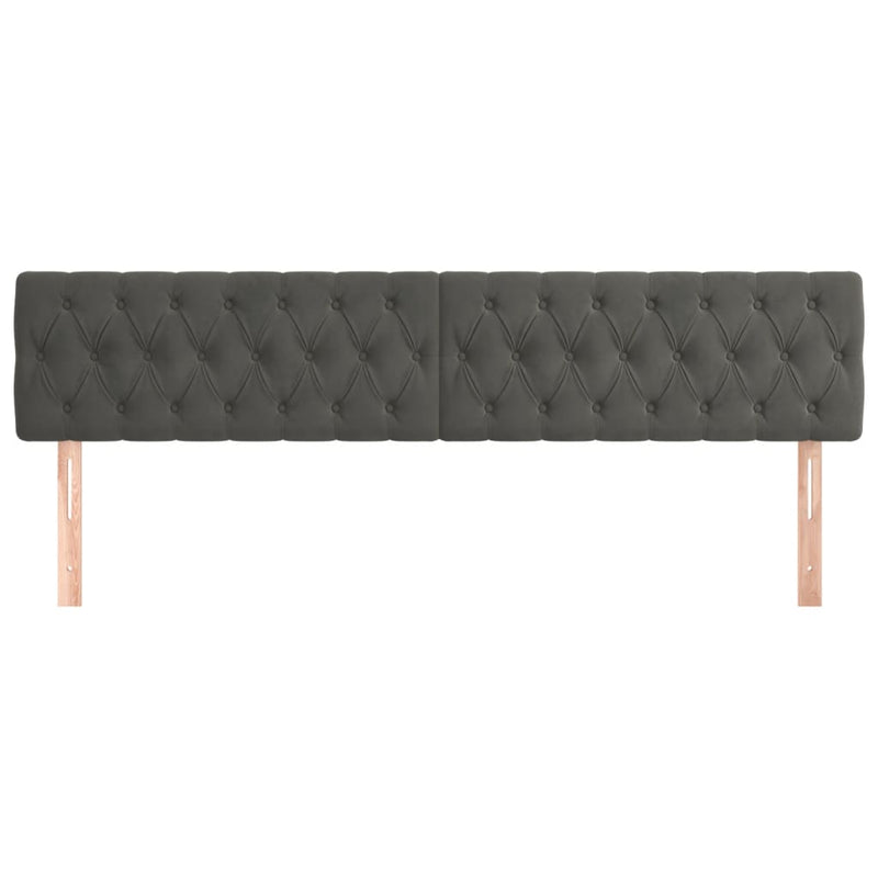 vidaXL 2 db sötétszürke bársony fejtámla 90x7x78/88 cm