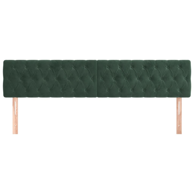vidaXL 2 db sötétzöld bársony fejtámla 90x7x78/88 cm