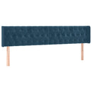 vidaXL sötétkék bársony fejtámla 180x7x78/88 cm