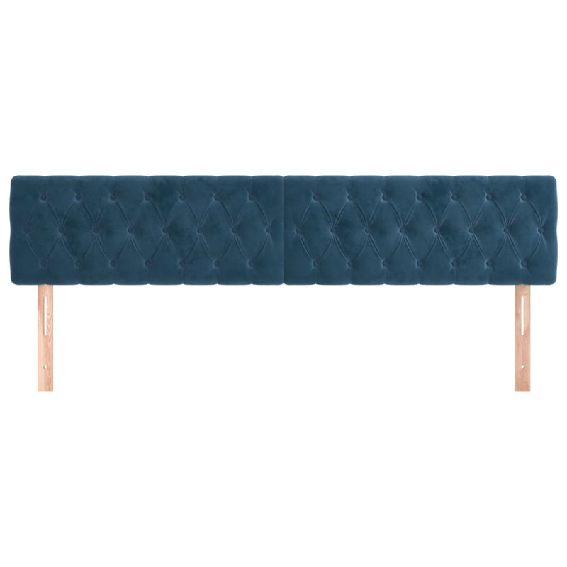 vidaXL 2 db sötétkék bársony fejtámla 90x7x78/88 cm