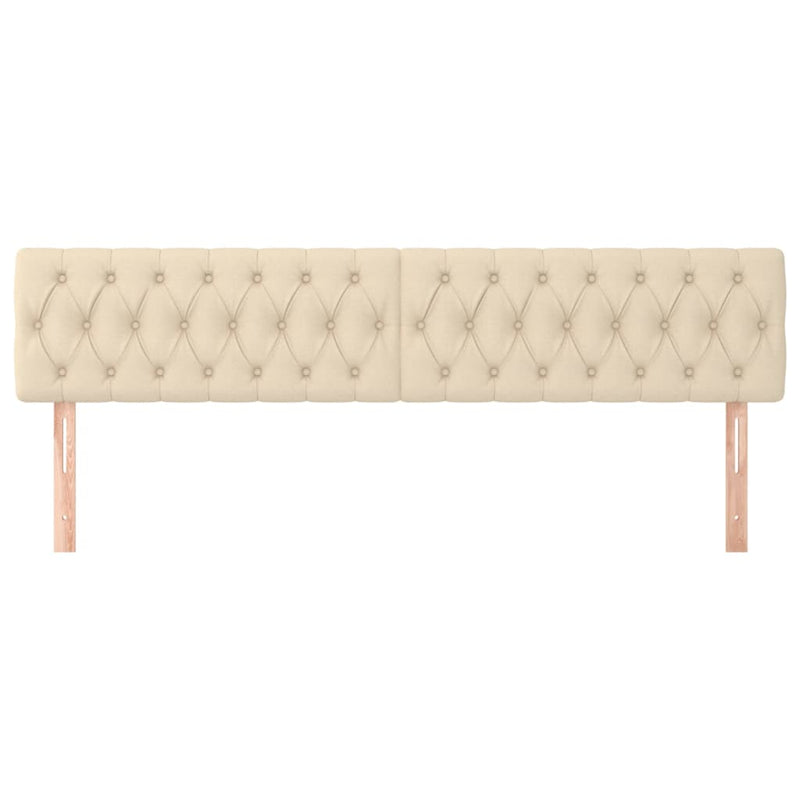 vidaXL 2 db krémszínű szövet fejtámla 100x7x78/88 cm