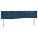 vidaXL sötétkék bársony fejtámla 200 x 7 x 78/88 cm