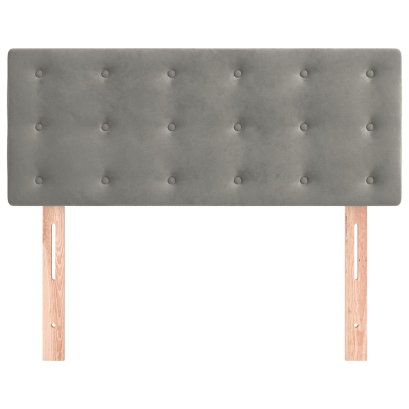 vidaXL világosszürke bársony fejtámla 90x5x78/88 cm