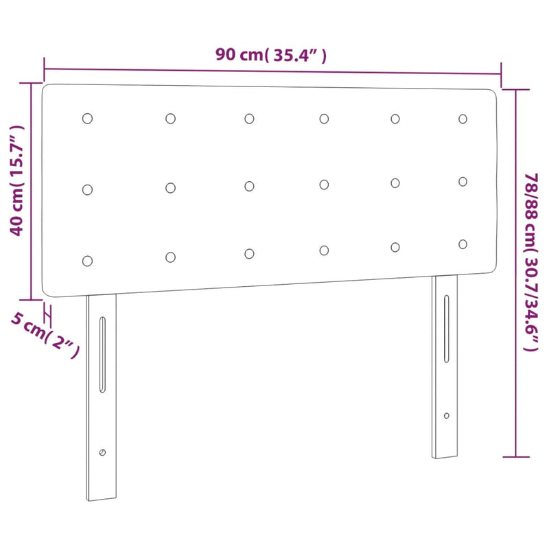 vidaXL sötétkék bársony fejtámla 90x5x78/88 cm