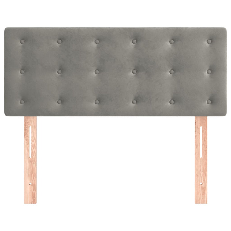 vidaXL világosszürke bársony fejtámla 100x5x78/88 cm